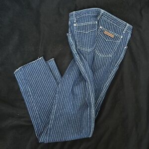 Vintage 80’s 90s Corniche High Waist Mom Jean Size 11/32, Blue Pinstripe, EUC